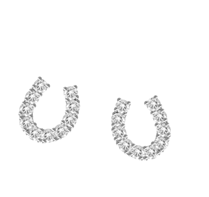 Filly Diamond Horseshoe Stud Earrings