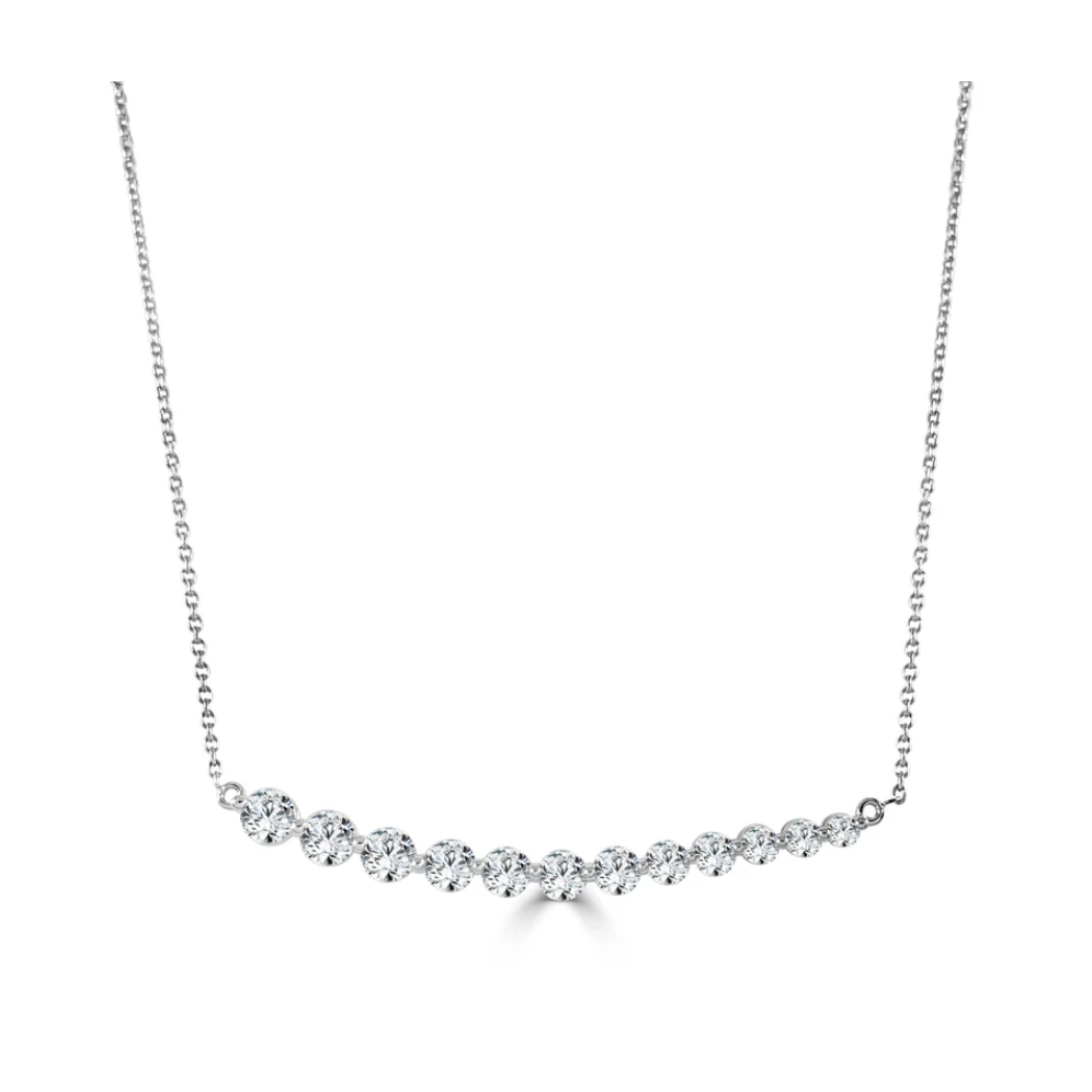 Tex Tapered Diamond Bar Necklace