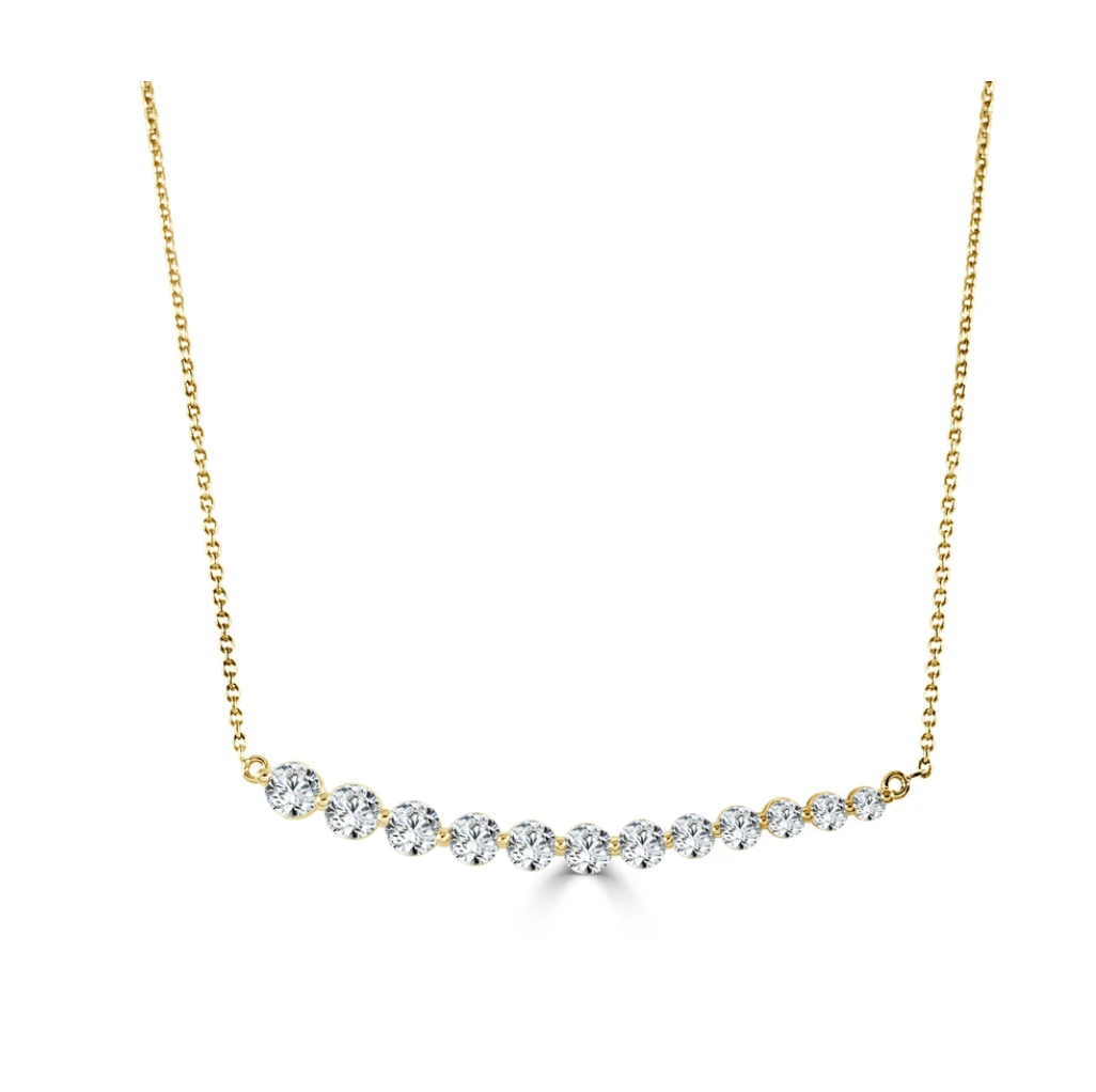 Tex Tapered Diamond Bar Necklace