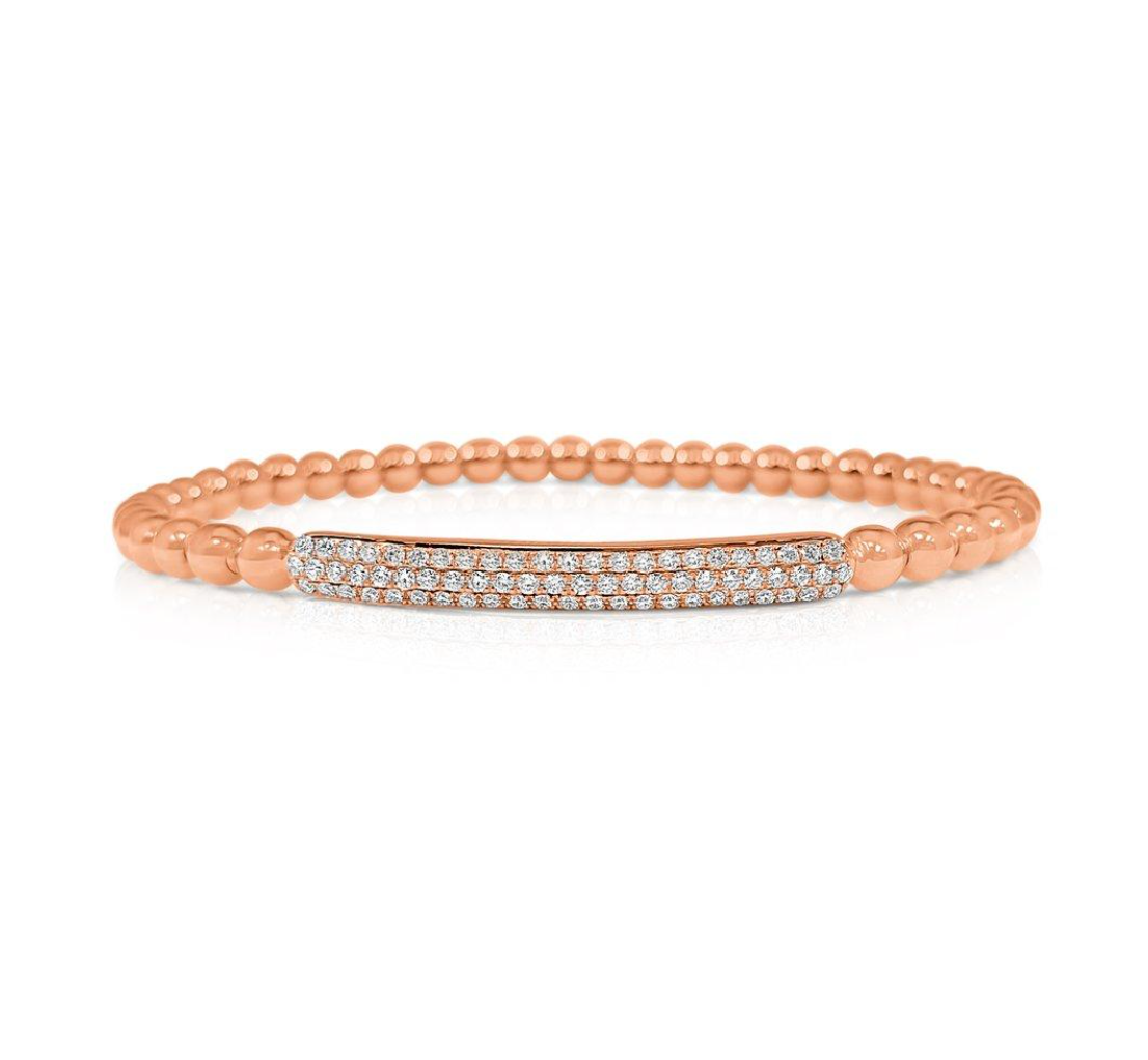 Serena Stretch Diamond Bar Beaded Bracelet