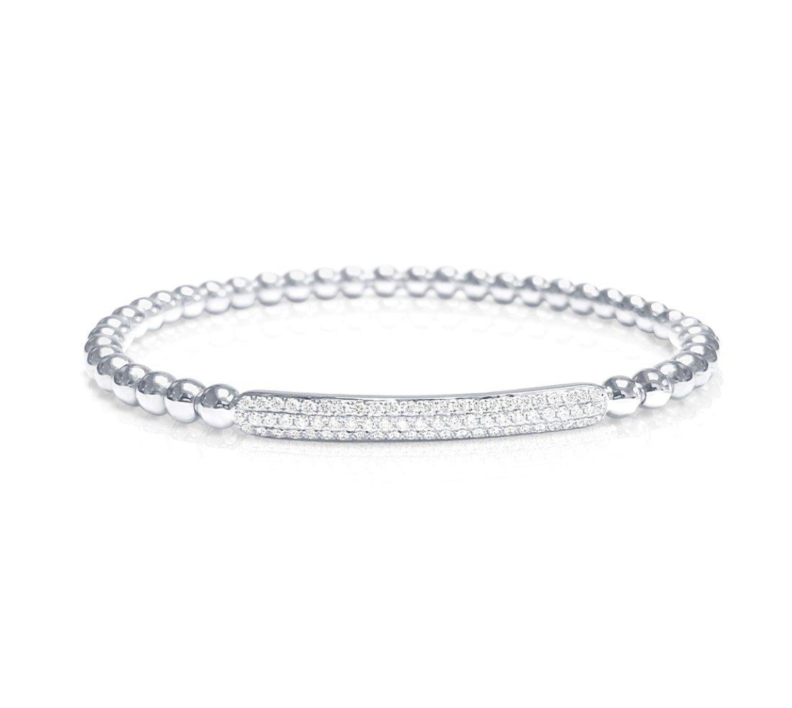 Serena Stretch Diamond Bar Beaded Bracelet
