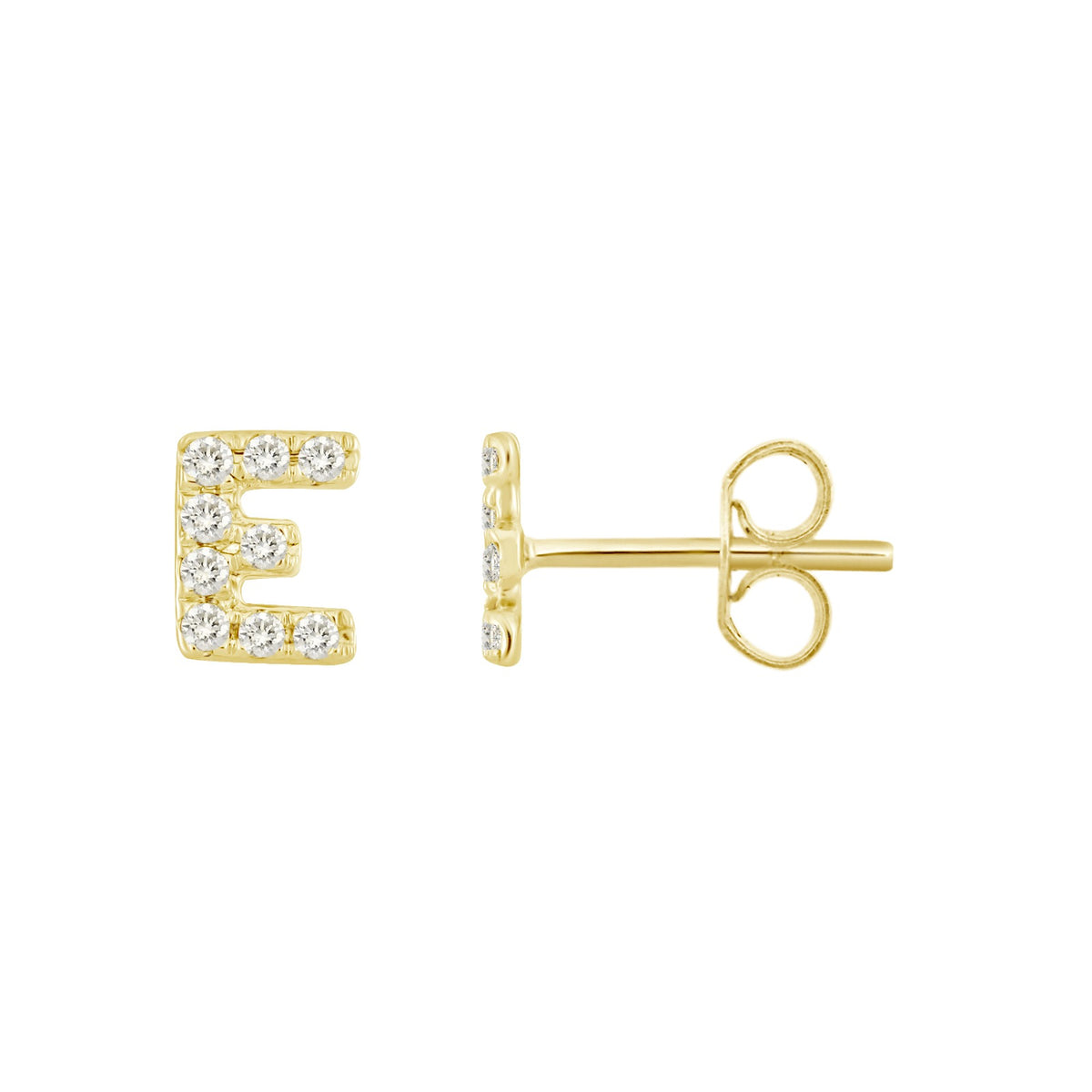 Initial Diamond Stud Earrings