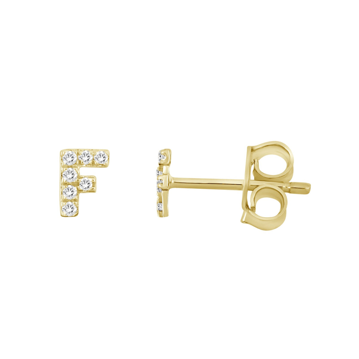 Initial Diamond Stud Earrings