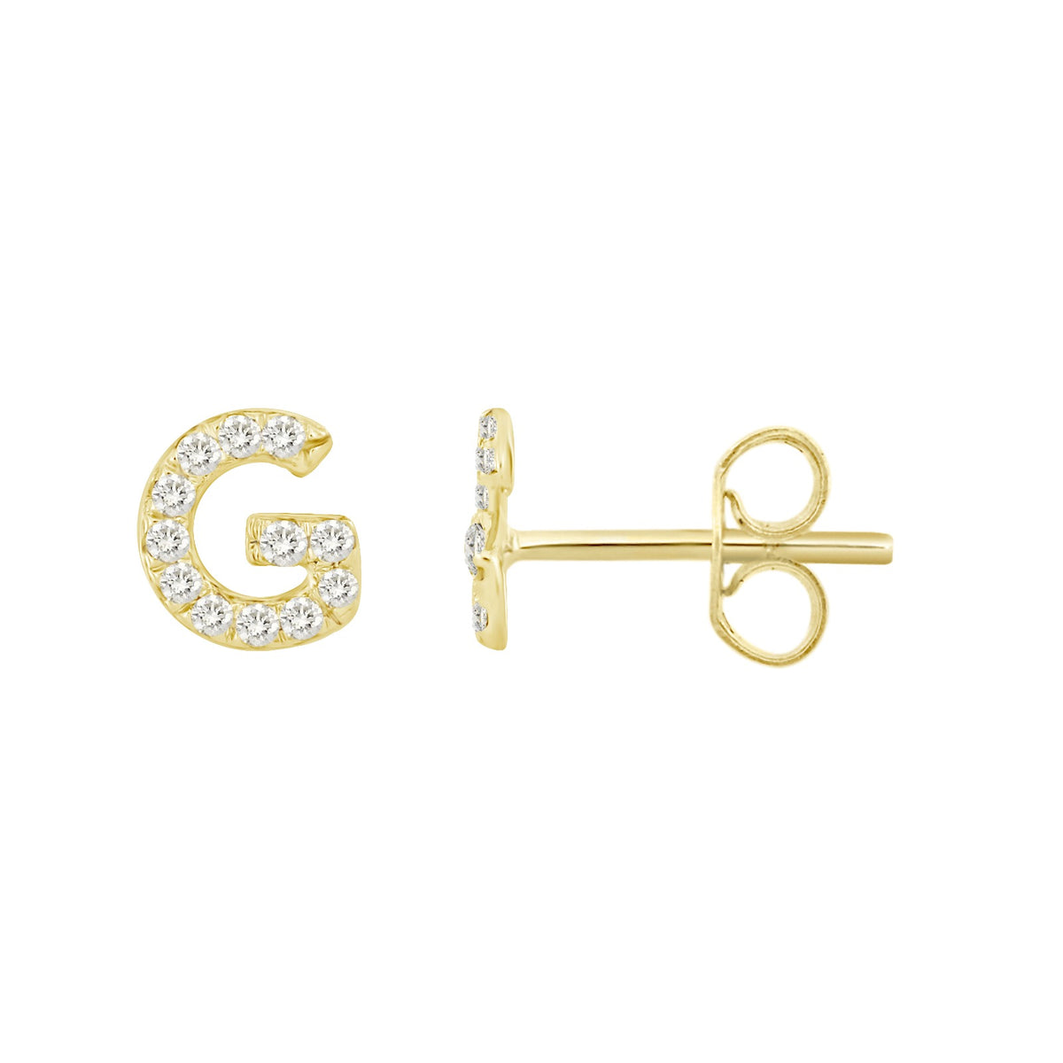 Initial Diamond Stud Earrings