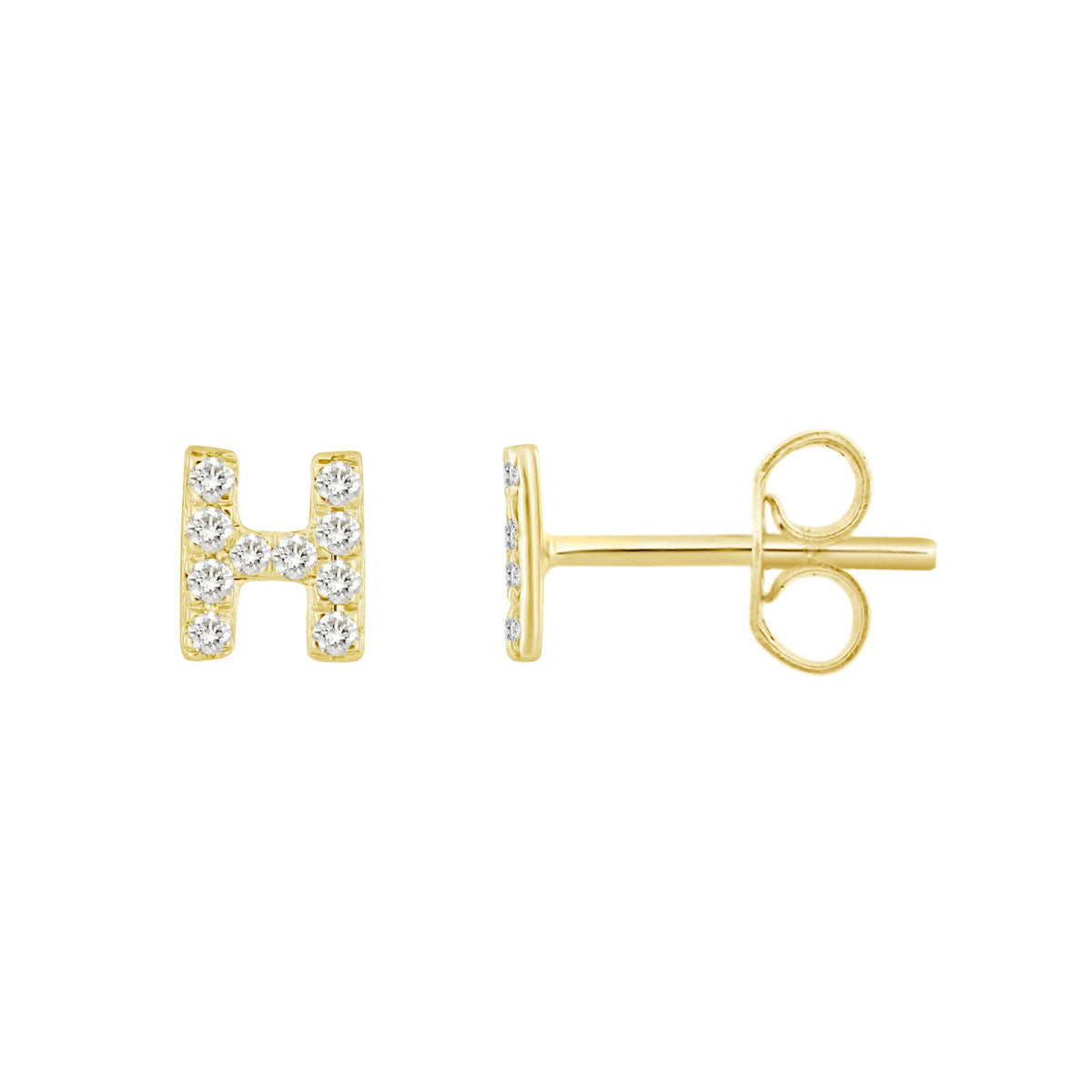 Initial Diamond Stud Earrings