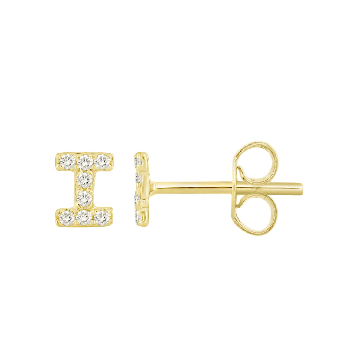 Initial Diamond Stud Earrings