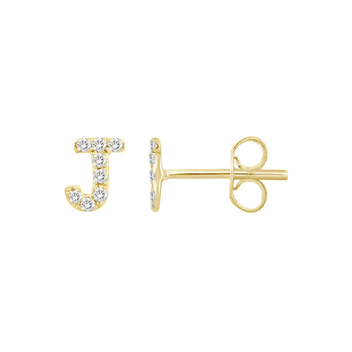 Initial Diamond Stud Earrings