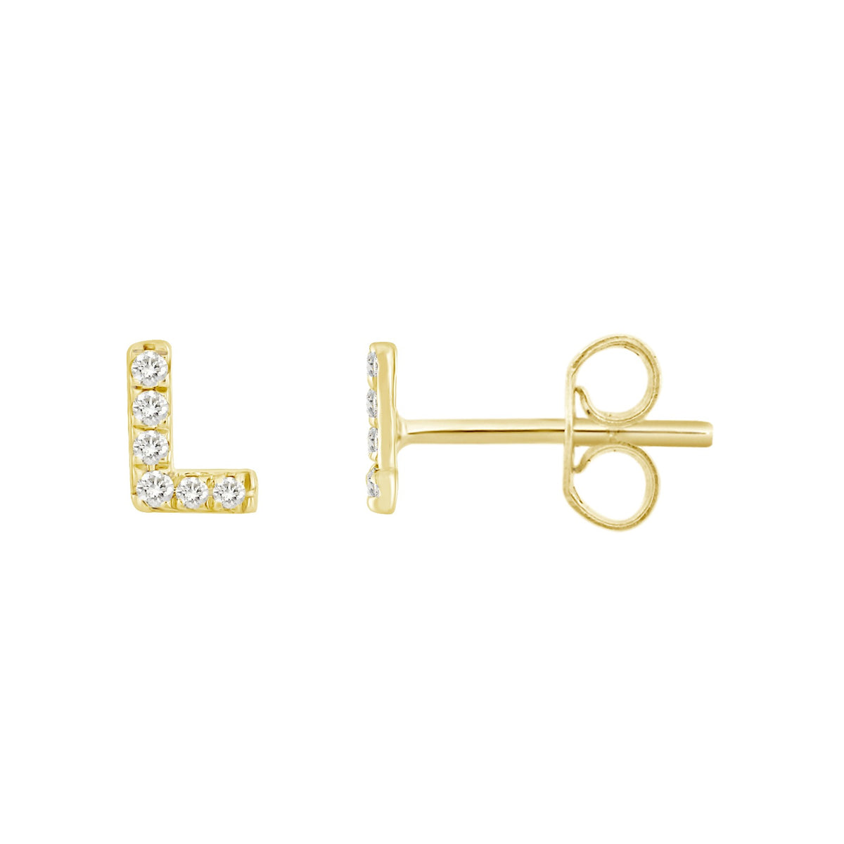 Initial Diamond Stud Earrings