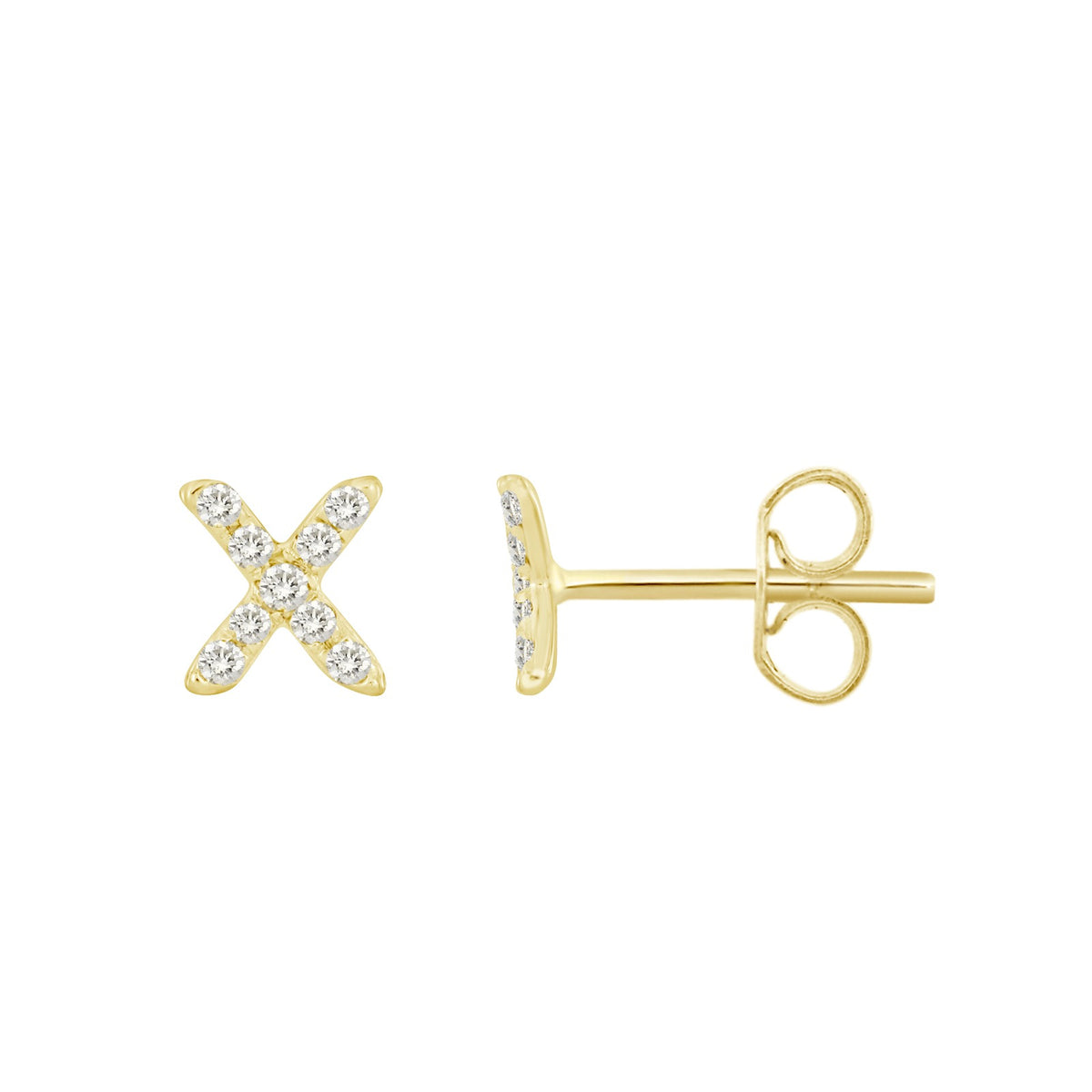 Initial Diamond Stud Earrings