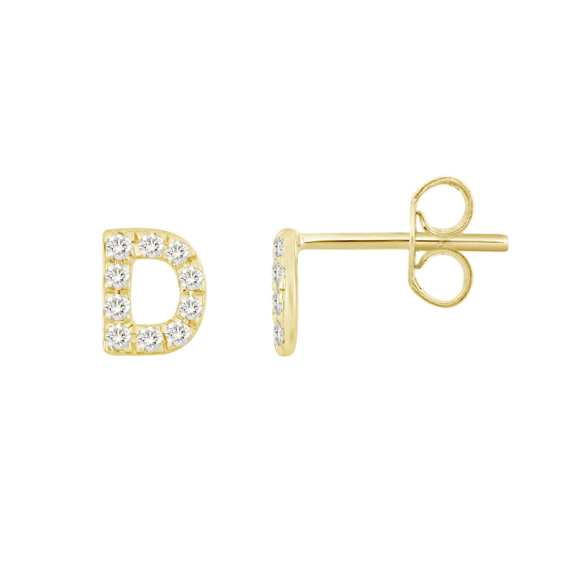 Initial Diamond Stud Earrings