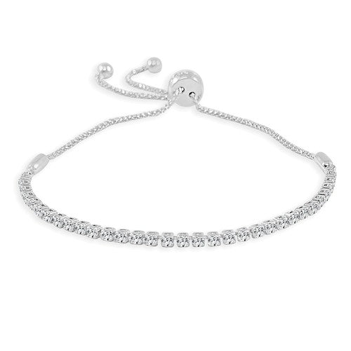 Evie Dainty Floating Diamonds Bolo Bracelet