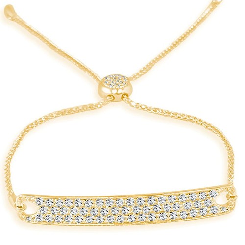 Phoebe Pave Diamond Plate Bolo Bracelet