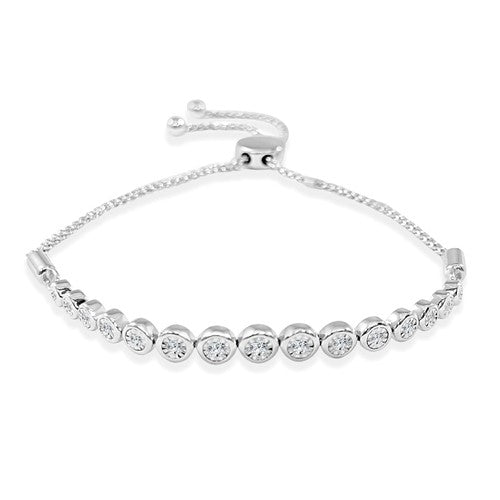 Poppy Bezel Set Diamond Bolo Bracelet