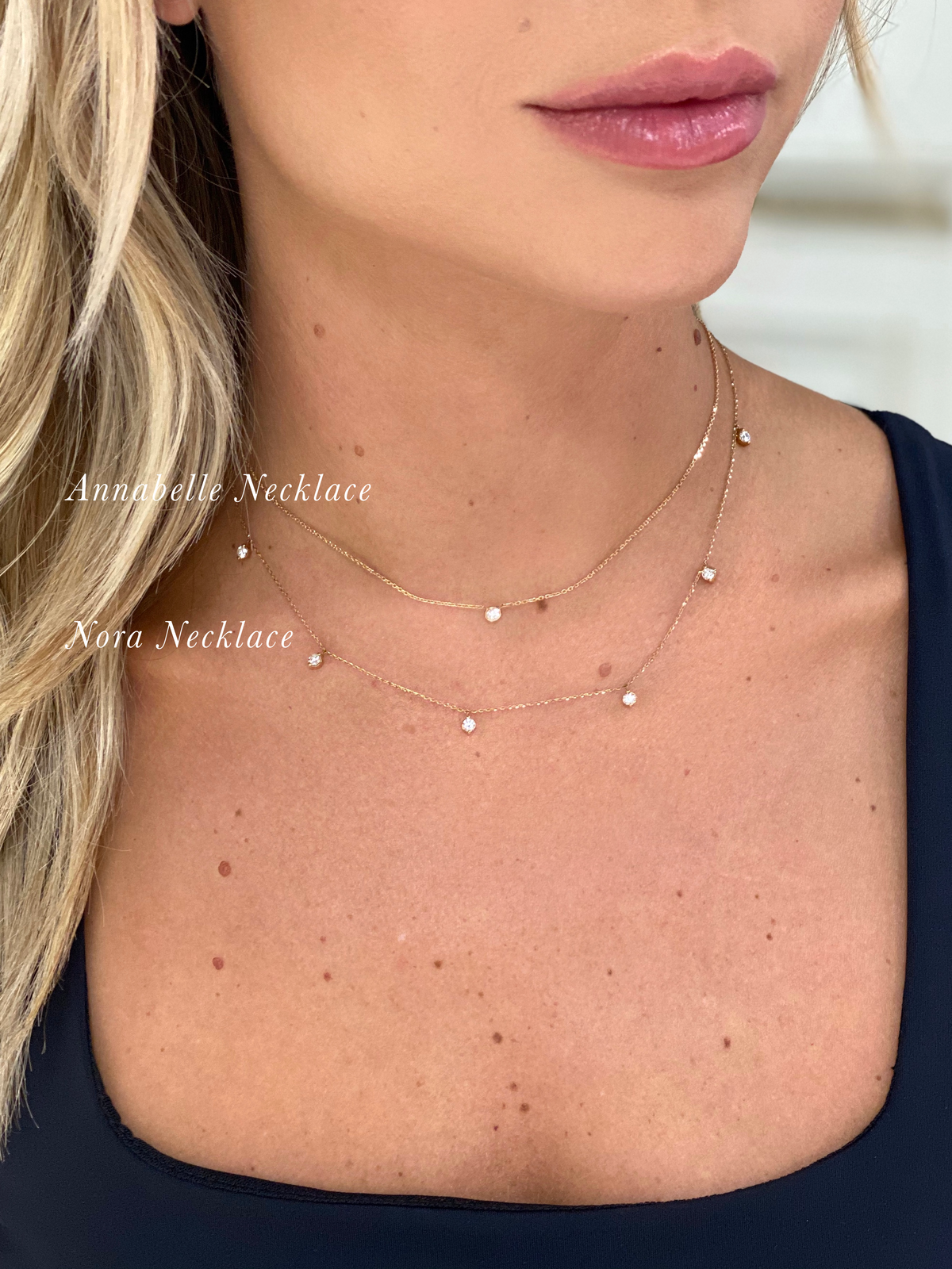 Nora Round Diamond Drop Necklace