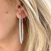 Eloise Double Sided Diamond Oval Hoop Earrings on model