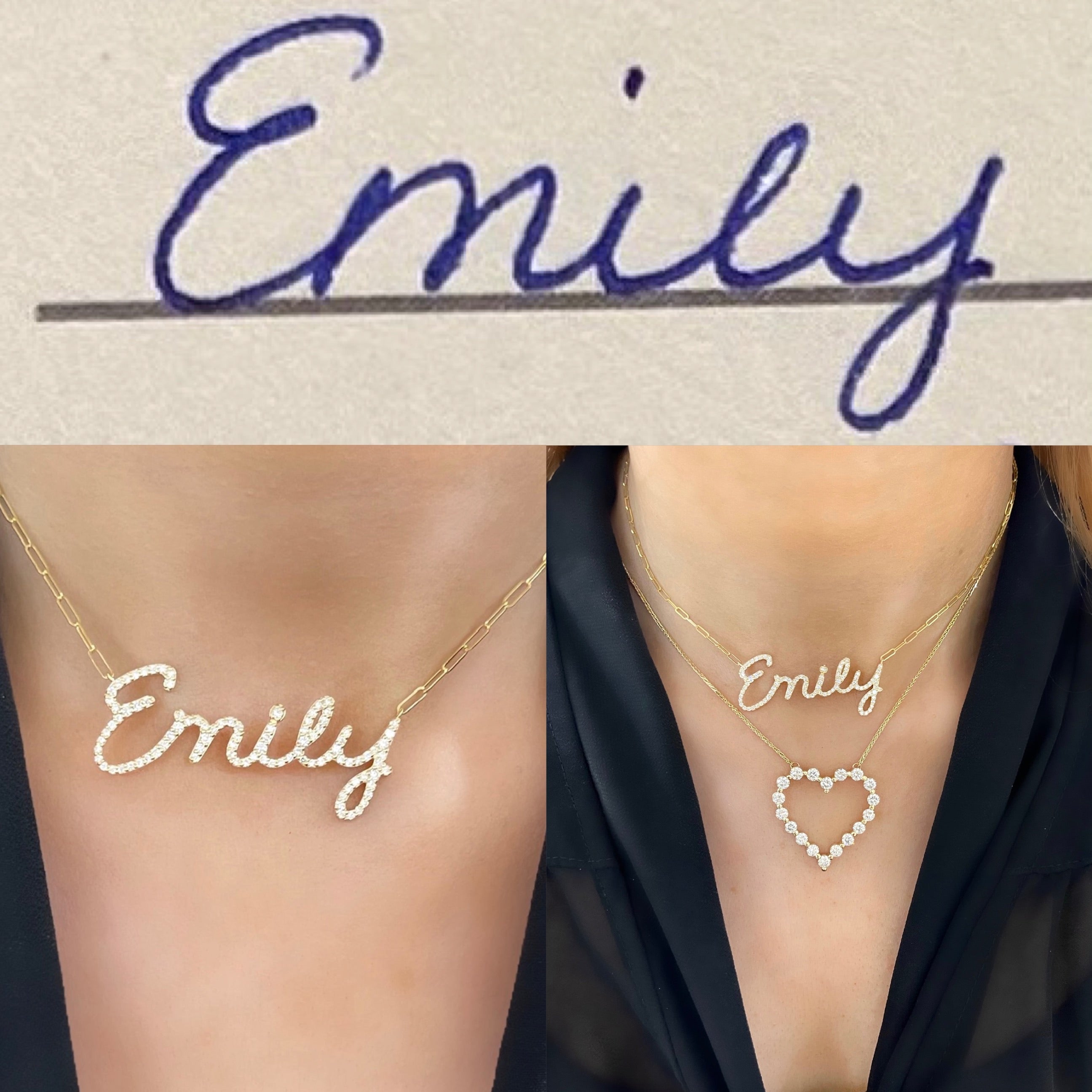 Custom Handwritten Diamond Name Necklace – RW Fine Jewelry