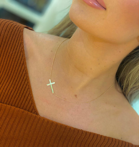 Genesis Sideways Cross Necklace