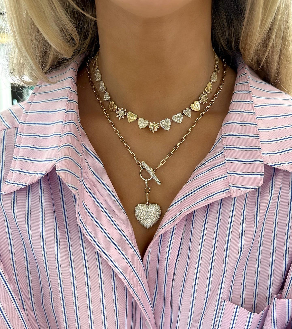 Soleil Diamond Heart Charm Necklace 5.15 ctw