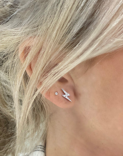 Skyler Tiny Lightning Bolt Diamond Stud Earrings
