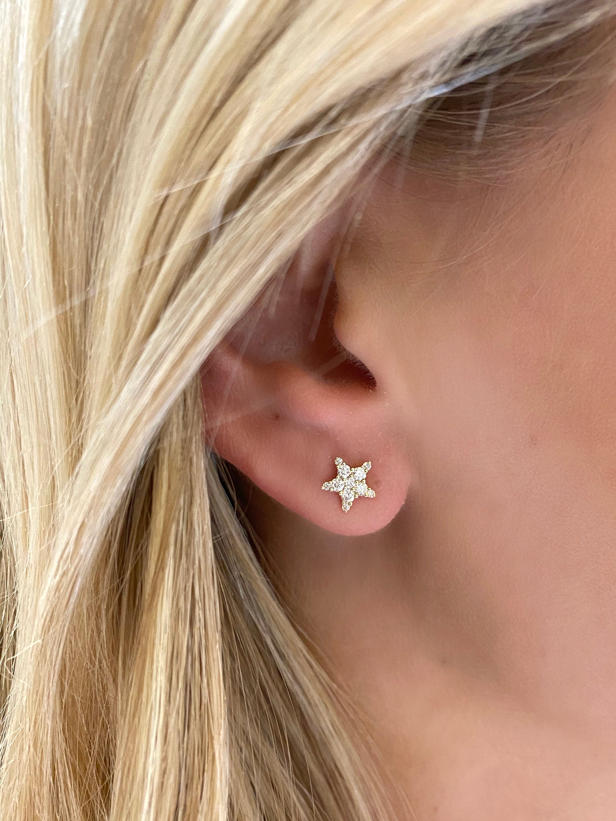 Luna Tiny Diamond Star Stud Earrings – RWFJ