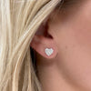 "Love You More" Tiny Diamond Heart Stud Earrings
