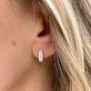 Clara Pave Diamond Huggie Earrings WG on model