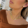 Britt Herringbone Necklace 3mm on model